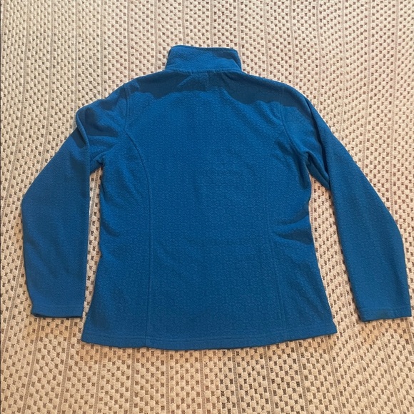Lands End Fleece Blue Quarter-Zip Pullover - Picture 9 of 12